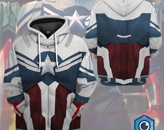 All Over Print Sam Wilson Captain America Hoodie, Superhero Halloween Costume Outfit, Sam Wilson Shirt Sweatshirt Hoodie, Halloween Gifts