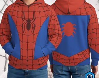 Spider Man Hoodie Sweatshirt, Spiderman Costume Outfit, Spiderman Cosplay, Halloween Super Hero Cosplay, Halloween Costume