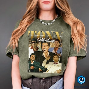 Mineral Washed Tony Montana 90s Bootleg Rap Tee, Scarface Tony Montana T Shirt, Vintage 90s Shirt, Crime Movie Tee, Classic Oversized Tshirt