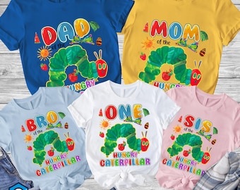 One Hungry Caterpillar Birthday Shirt, Hungry Caterpillar Family Birthday Shirt, Children Books Shirt, Custom Kid 1st Birthday Shirt