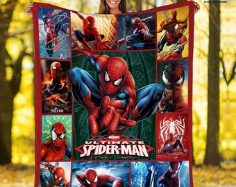Ultimate Spiderman Blanket | Spiderman Fleece Blanket | Spiderman Birthday Theme Party | Superhero Blanket for Kids | Throw Blanket for Sofa