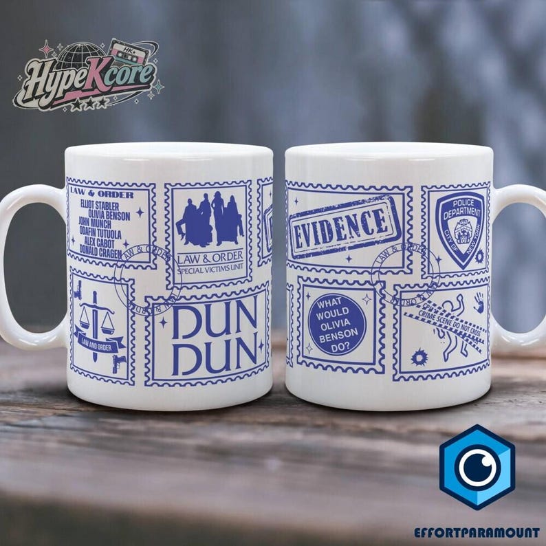 Law and Order SVU Coffee Mug Elliot Stabler And Olivia Benson Coffee Mug Vintage 90s Movie Law And Order Merch TV Fan Gift image 1