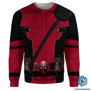 Deadpool 3D Full Over Print Shirt, Deadpool 3 Movie Shirt, Deadpool & Wolverine, Deadpool Superhero Cosplay Sweatshirt Hoodie,Deadpool Merch