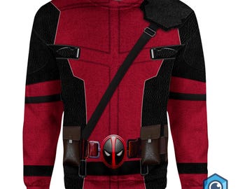 Deadpool 3D Full Over Print Shirt, Deadpool 3 Movie Shirt, Deadpool & Wolverine, Deadpool Superhero Cosplay Sweatshirt Hoodie,Deadpool Merch