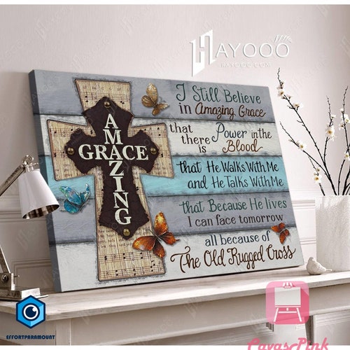 Amazing Grace Lyrics Print Christian Wall Art Decor Amazing Etsy