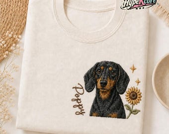 Camiseta Comfort Colors® personalizada con bordado para mascotas, foto y nombre de la mascota, camiseta con retrato personalizado de la mascota, camiseta gráfica personalizada para perros y gatos, regalo para amantes de las mascotas.