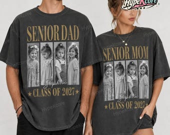 Camiseta Comfort Colors® Senior Mom 2027, Camiseta personalizada con foto de la Clase de 2027, Suéter de graduación 2027 para mamás, Regalos para estudiantes de último año de secundaria 2027