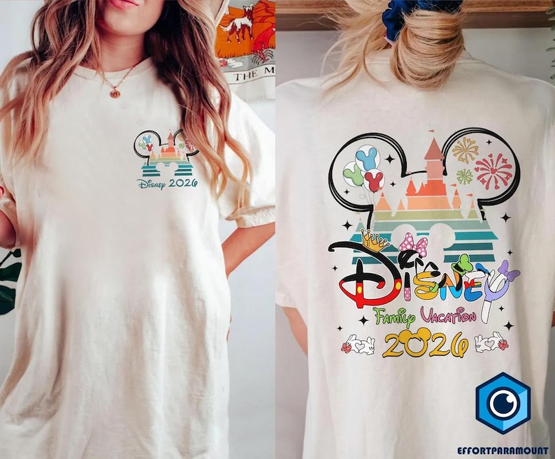 Disneyworld 2026 Family Trip Shirt, Family Disneytrip Matching Shirts, Personalized Disneyland T-shirt, Family Vacation Trip Shirt image 2