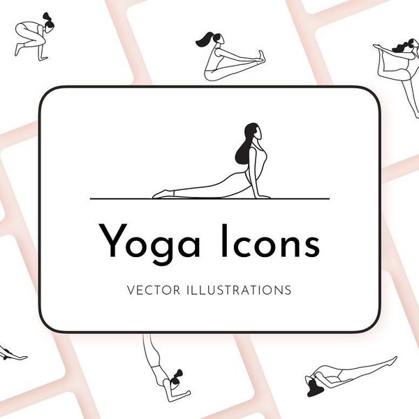 Yoga Icons: Pose Icon Illustrationen