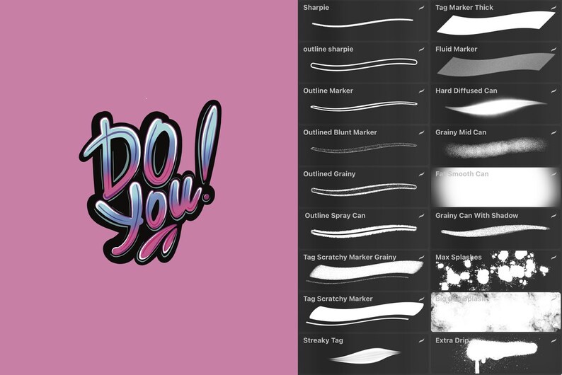 Procreate Graffiti Brush Kit Etsy