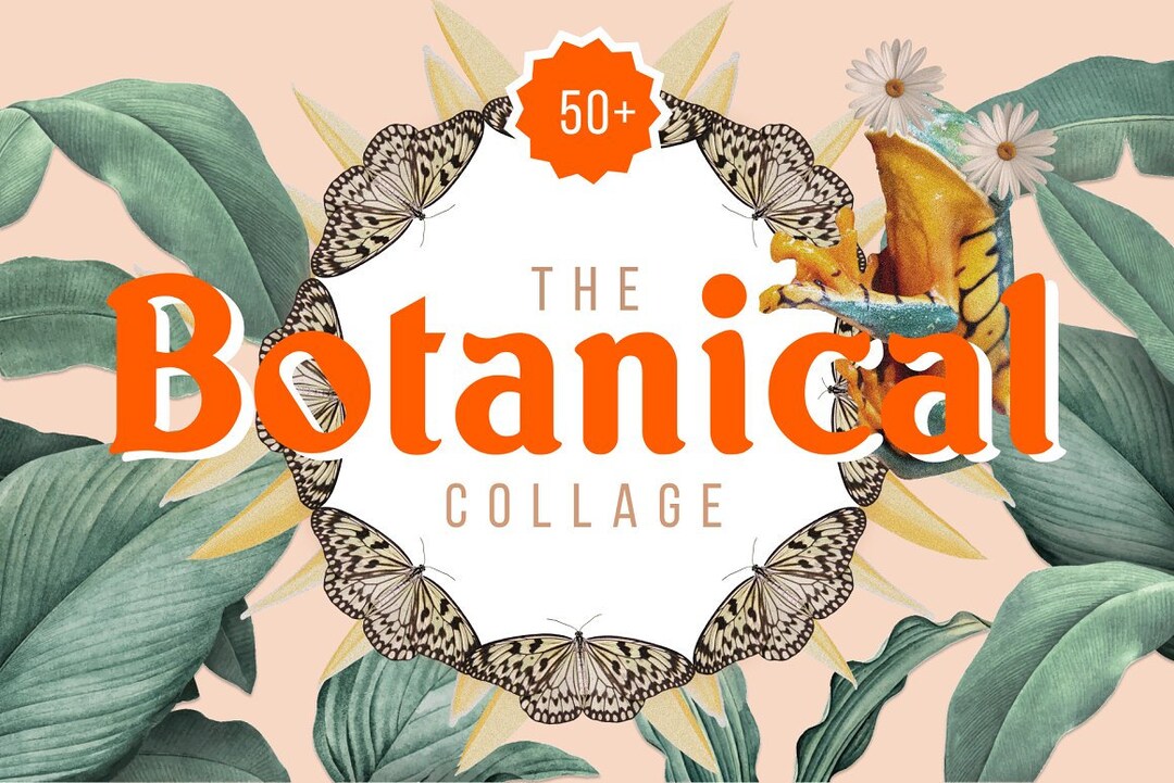 Botanical Collage Art Maker Elements - Etsy