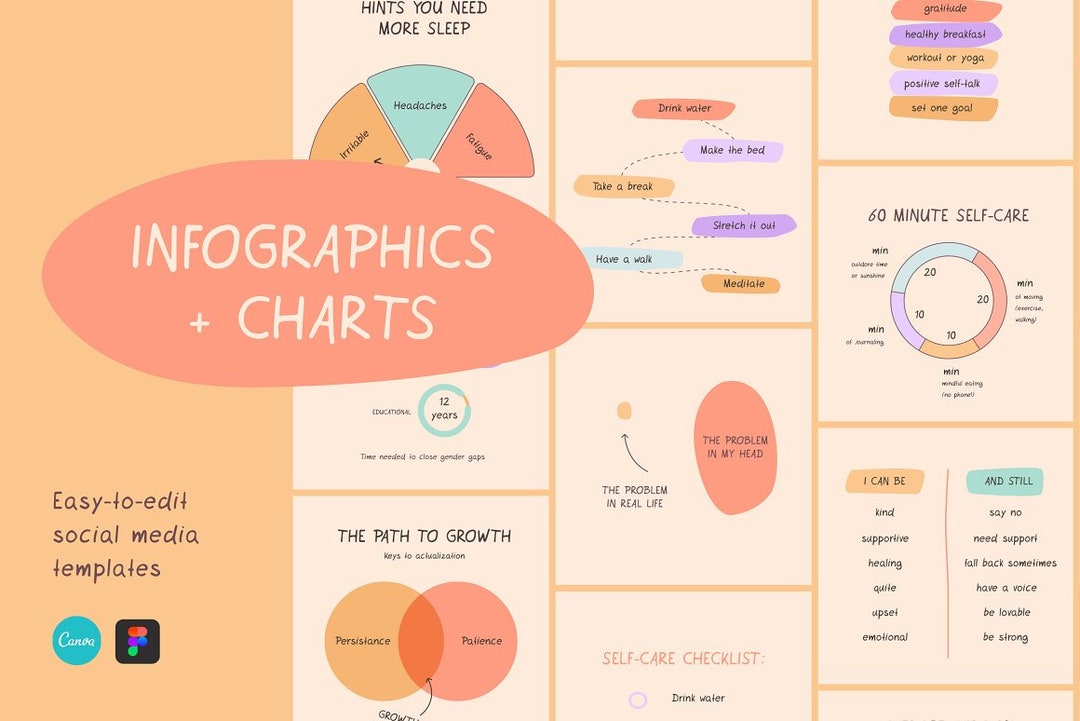 Canva Infographics & Charts Instagram Templates - Etsy