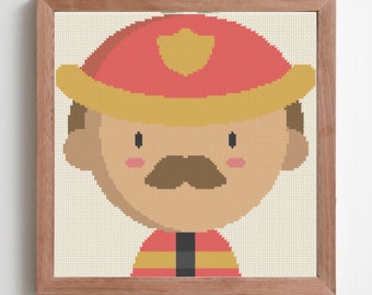 Fireman | Counted Cross Stitch Pattern | Instant PDF Download