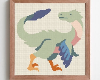 Velociraptor | Dinosaurs | Counted Cross Stitch Pattern | Instant PDF Download