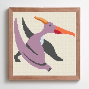 Pteranodon / Dinosaurios / Patrón de punto de cruz contado / Descarga instantánea en PDF