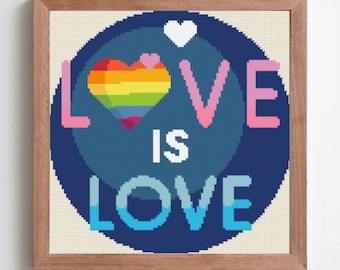 Liefde is liefde | Trots | Geteld kruissteekpatroon | Direct PDF-download