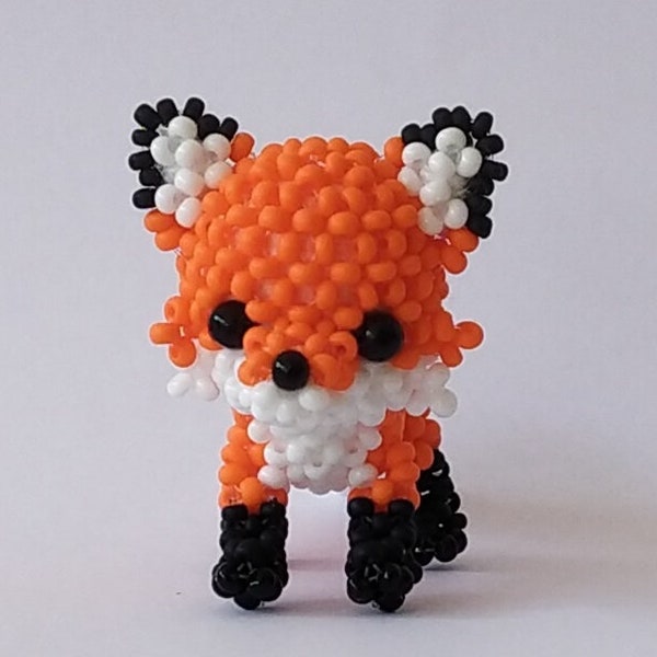 Perlentier Fuchs stehend - PDF Anleitung / Beaded animal fox PDF pattern eng - beaded animals