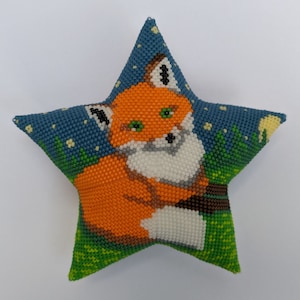 3D Beaded Peyote Star Pattern Fox Night - PDF Pattern English - 3D Peyote Bead Star Pattern Fox Night PDF Pattern German