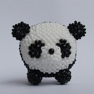3D Beading Beaded Animal Bauble Panda Bear PDF Pattern eng/ Perlentier Pummelz Panda PDFanleitung en