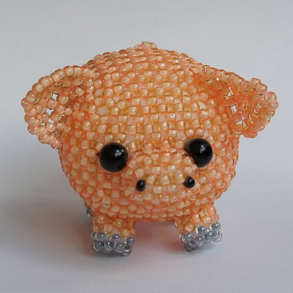 3D Beading Beaded Animal Bauble Pig PDF Pattern eng/ Perlentier Pummelz Schwein PDFanleitung de