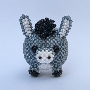 3D Beading Beaded Animal Bauble Donkey PDF Pattern eng/ Perlentier Pummelz Donkey Instructions de