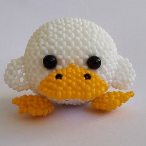3D Beading Beaded Animal Bauble Duck PDF Pattern eng/ Perlentier Pummelz Enteanleitung de