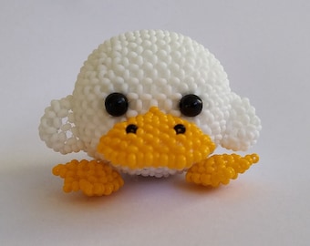 3D ビーズ ビーズ アニマル ボーブル アヒル PDF パターン eng/パール アニマル パメルツ アヒル 説明書