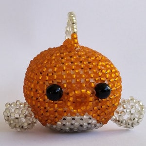 3D Beading Beaded Animal Bauble Goldfish PDF Pattern eng/ Perlentier Pummelz Goldfischanleitung de