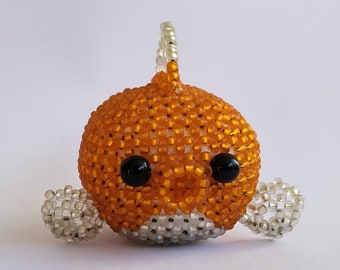 3D ビーズ ビーズ アニマル 安物の宝石 金魚 PDF パターン eng/ パール アニマル プンメルツ 金魚 説明書 de