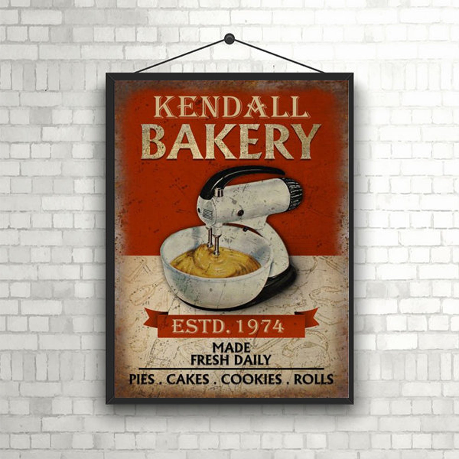 Kendall Bakery Made Fresh Daily Pies Cakes Cookies Poster Etsy