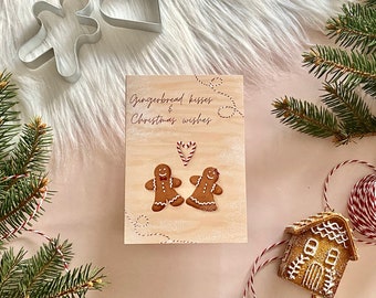 Carte de vœux - homme en pain d’épice | Carte de vœux de Noël, carte de pain d’épice, carte à pâtisserie, carte de cuisine, cartes de vœux des Fêtes
