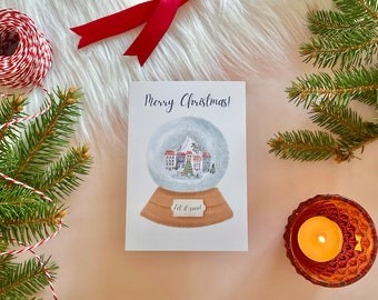 Greeting card - Cozy Christmas snowglobe | Christmas greeting card, nutcracker card, Christmas tree greeting card, pattern greeting card