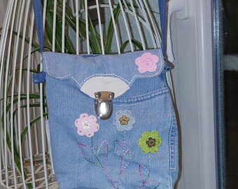 Damen Umhängetasche/Handytasche Upcycling Jeans