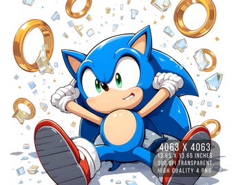 Sonic Hedgehog PNG – Sublimation Design, High Resolution (Digital Download)