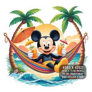 4 PNG Mickey Mouse and Minnie Splash and Watercolor Digital design PNG file for sublimation - High Resolution -Instant Digital PNG Download