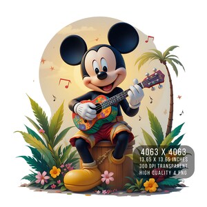 4 PNG Mickey Mouse and Minnie Splash and Watercolor Digital design PNG file for sublimation - High Resolution -Instant Digital PNG Download