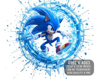 Sonic Hedgehog PNG – Digital Design, Sublimation File (Digital Download)
