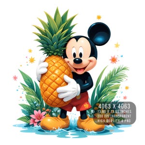 4 PNG Mickey Mouse and Minnie Splash and Watercolor Digital design PNG file for sublimation - High Resolution -Instant Digital PNG Download