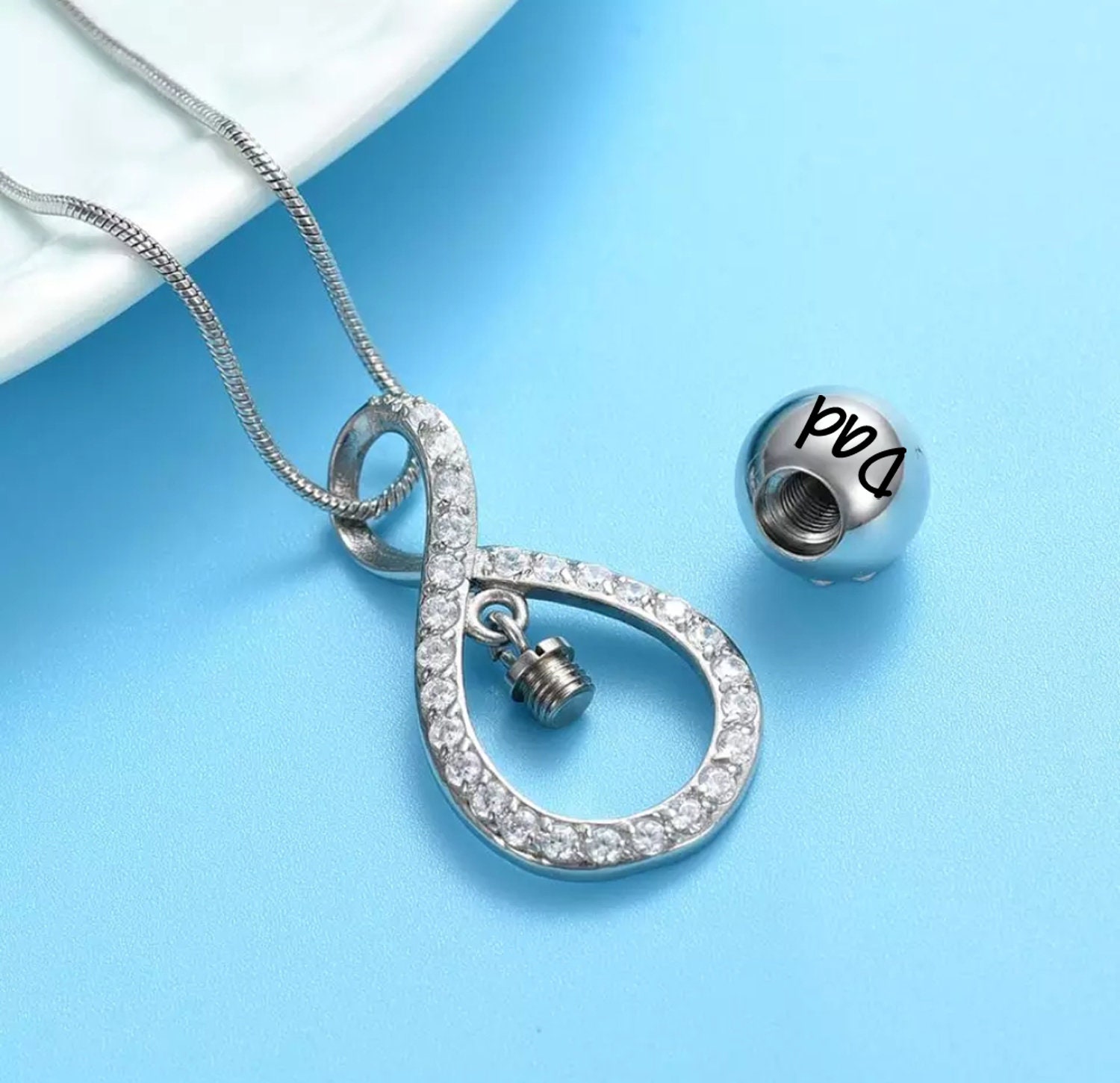 Urne Memorial Diamant Infinity Halskette für Hund menschliche Etsy