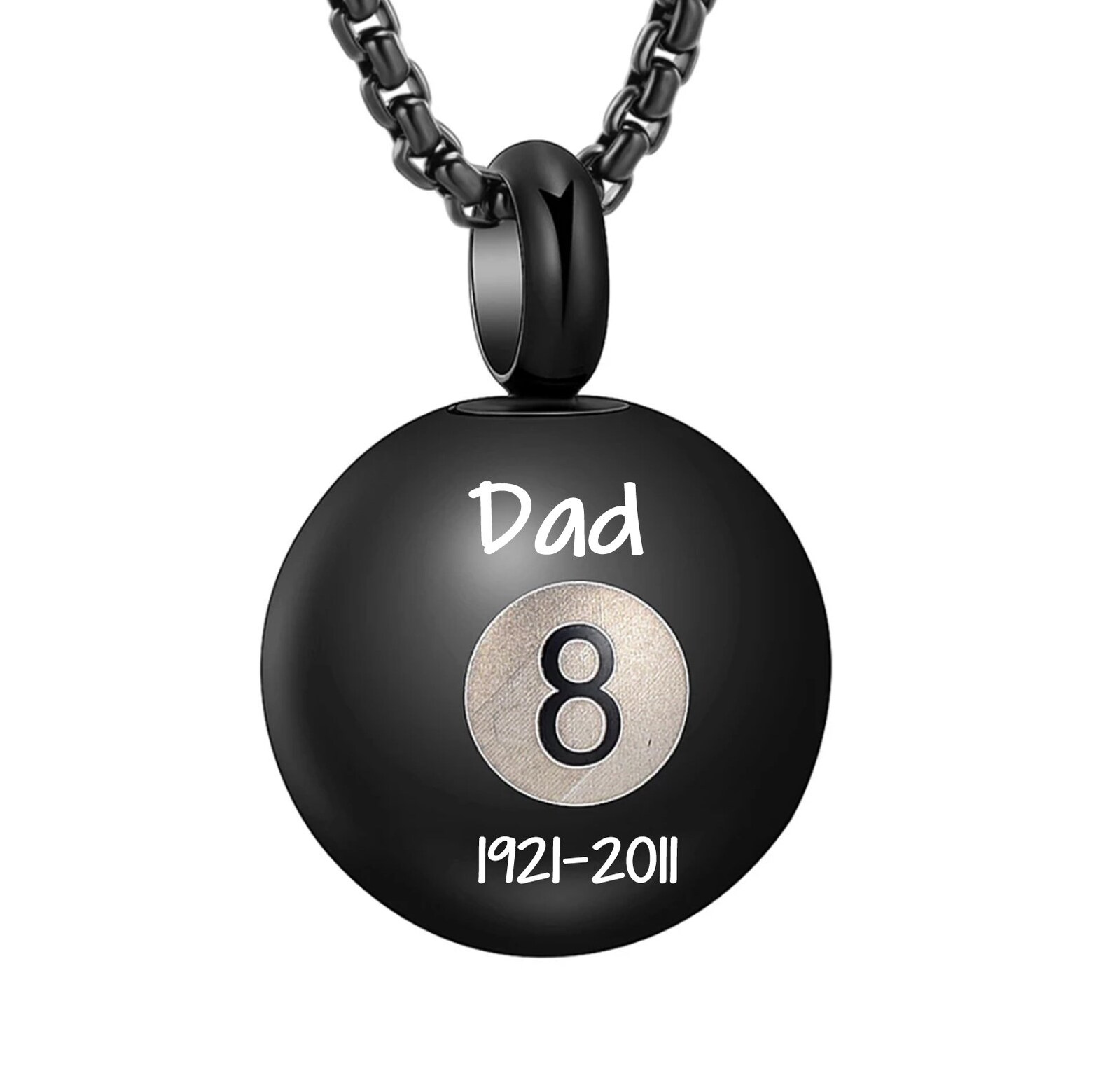 Urn Memorial 8 Ball Necklace for Dog and Human Ashes Etsy UK