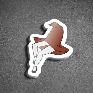 Pin-Up Witch Hat Sticker