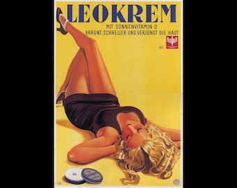 Vintage Print leokrem ad poster hans neumann 1934 poster Vintage Reprint Poster Nostalgia Gift Reprint Art