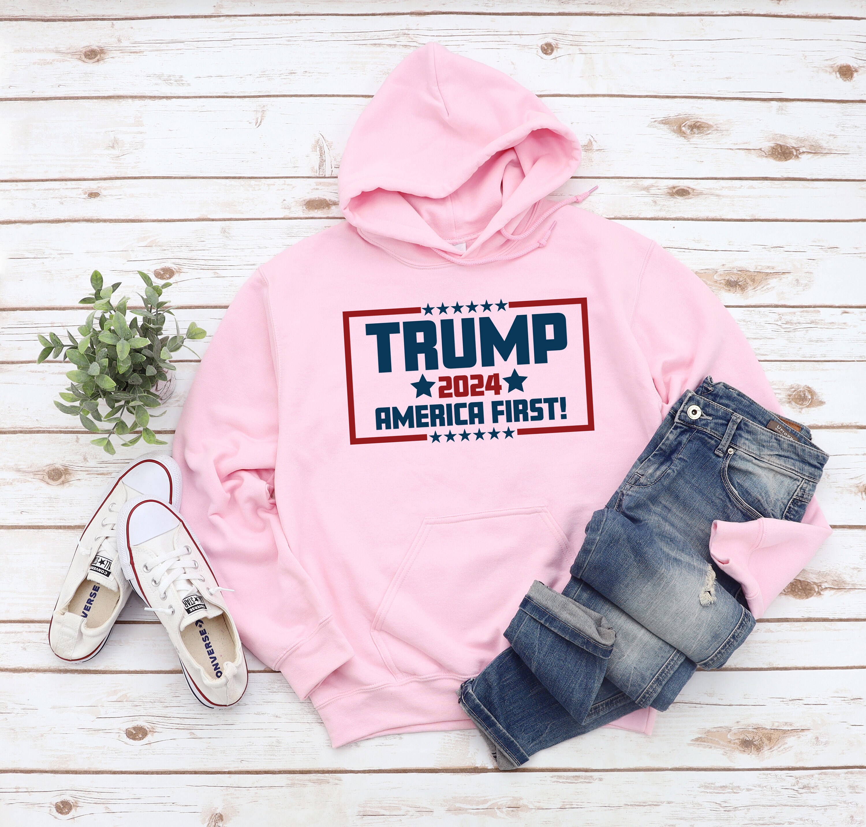 Donald Trump 2024 Hoodie America First Trump Girl Sweatshirt Christmas