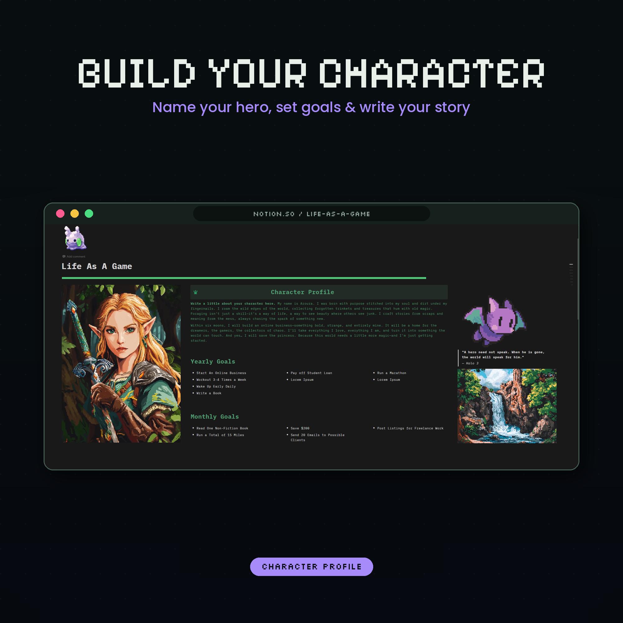 Gamify Your Life Notion RPG Template Planner: Quest Tracker, Habit ...