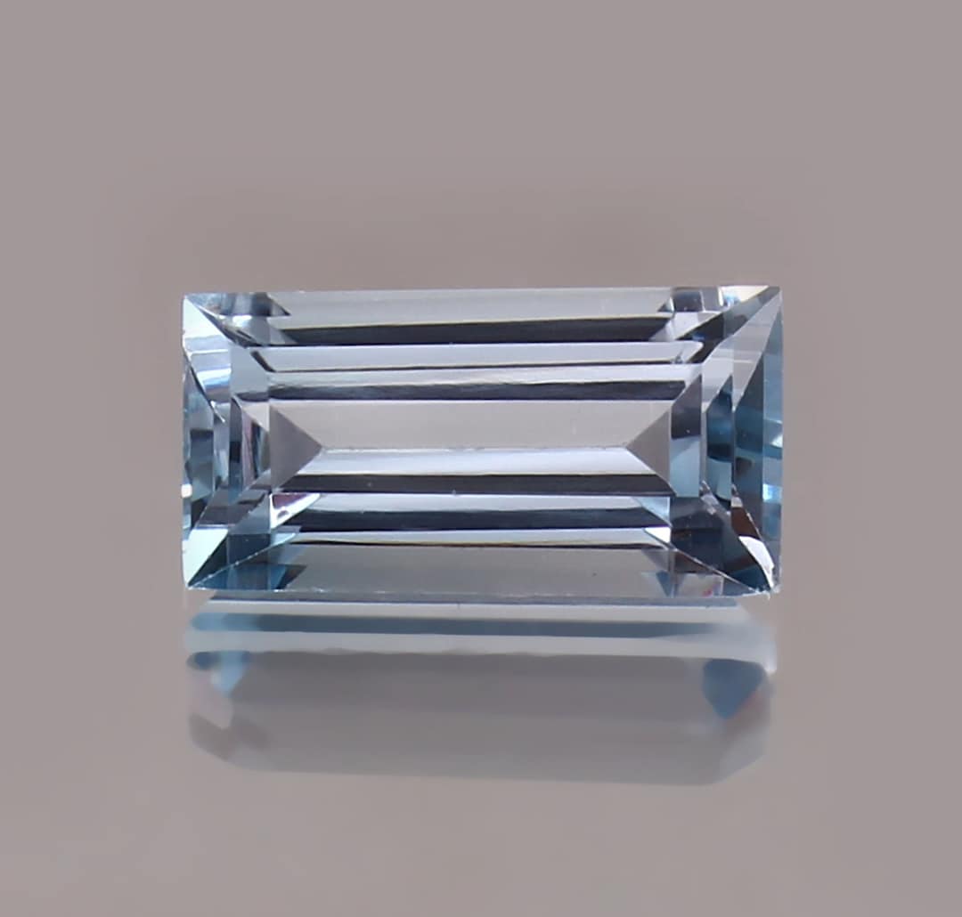 Pierre Précieuse Aquamarine Naturelle Du Brésil - 2.30 Carats - Coupe Asscher Bleu Ciel - Pour Création De Bijoux