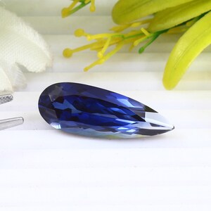 AAA 19.30 Carat Flawless Ceylon Blue Sapphire Loose Pear Gemstone, Royal Blue Sapphire Cut Captivating High Quality Sapphire Jewelry Making