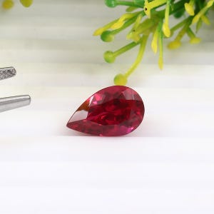 AAA Flawless Mozambique Blood Red Ruby Loose Pear Gemstone Cut, Ruby Cut Stone Top Quality Ruby Jewelry Making Tools & Ring Raw 4.20 Carat