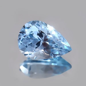 AAA 10x14 MM Flawless Brazilian Aquamarine Loose Pear Gemstone Cut, Blue Aquamarine Pear Cut Gemstone Jewelry Making Tools & Ring Raw 6.80Ct
