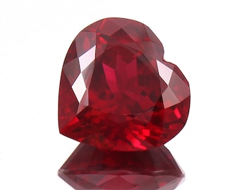 AAA 15 MM Mozambique Blood Red Ruby Loose Heart Shape Gemstone Cut Transparent Ruby Cut Stone Top Quality Jewelry Making Tool & Ring Raw