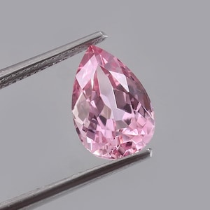 AAA+ Grade 12x8 MM Madagascar Morganite Loose Pear Gemstone Cut, Transparent Morganite Jewelry Making Tools & Ring Raw Product 4.65 Carat